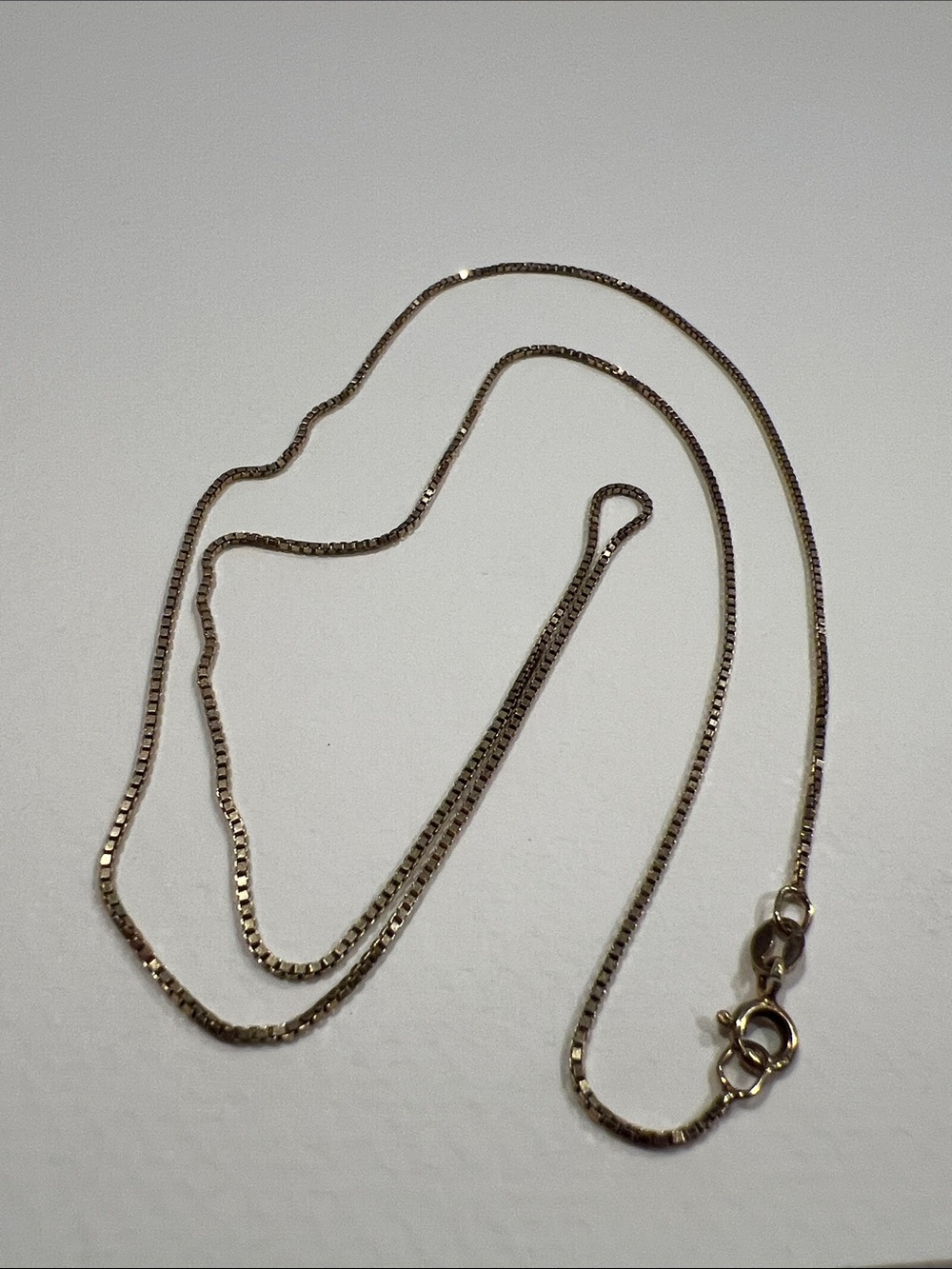 Sterling Silver Gold-tone Classic Thin Box Chain Necklace